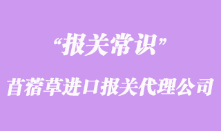 苜蓿草進(jìn)口報關(guān)代理公司