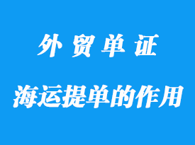 新加坡海運(yùn)提單的作用和分類詳解